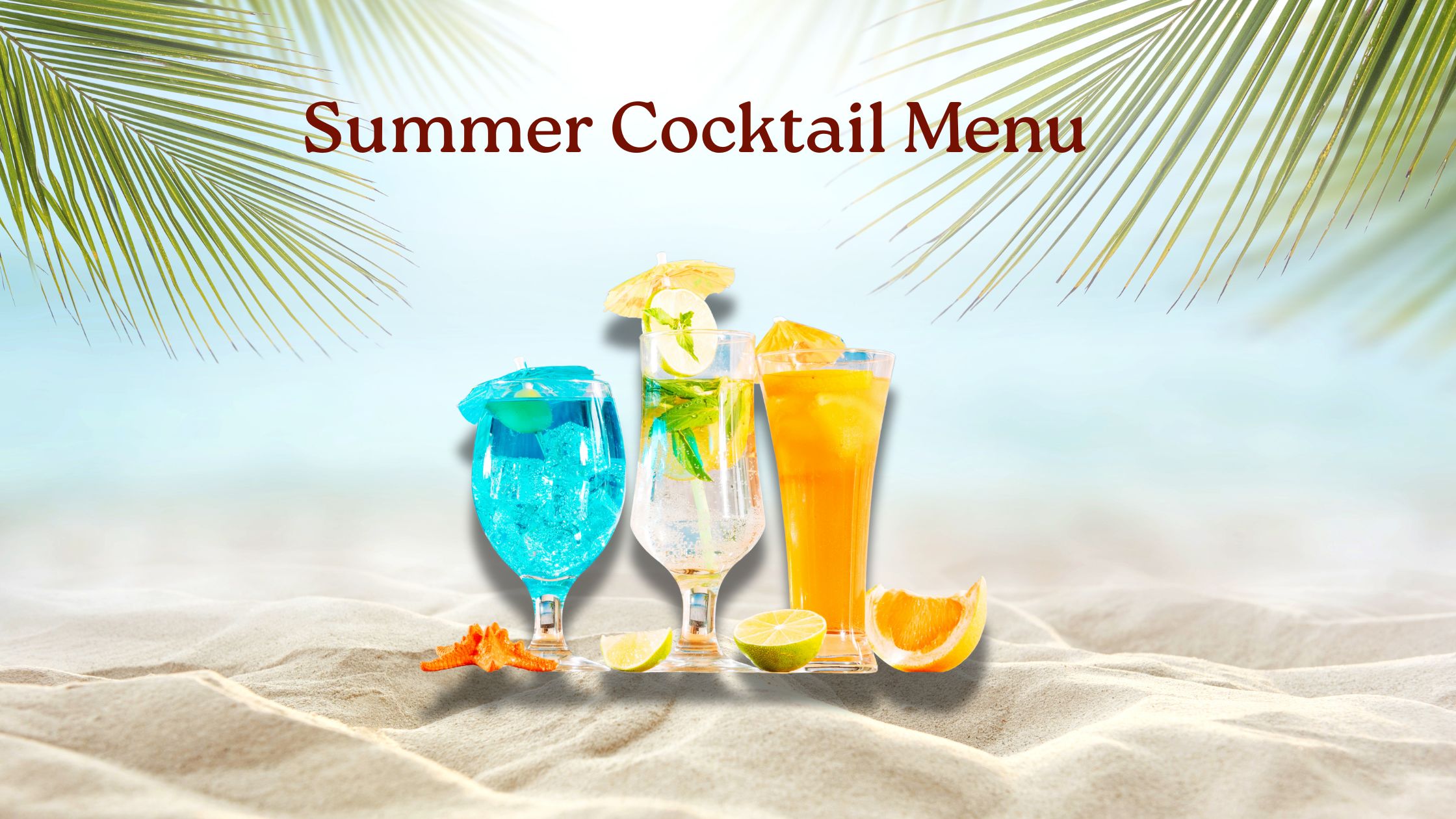 Summer cocktail menu